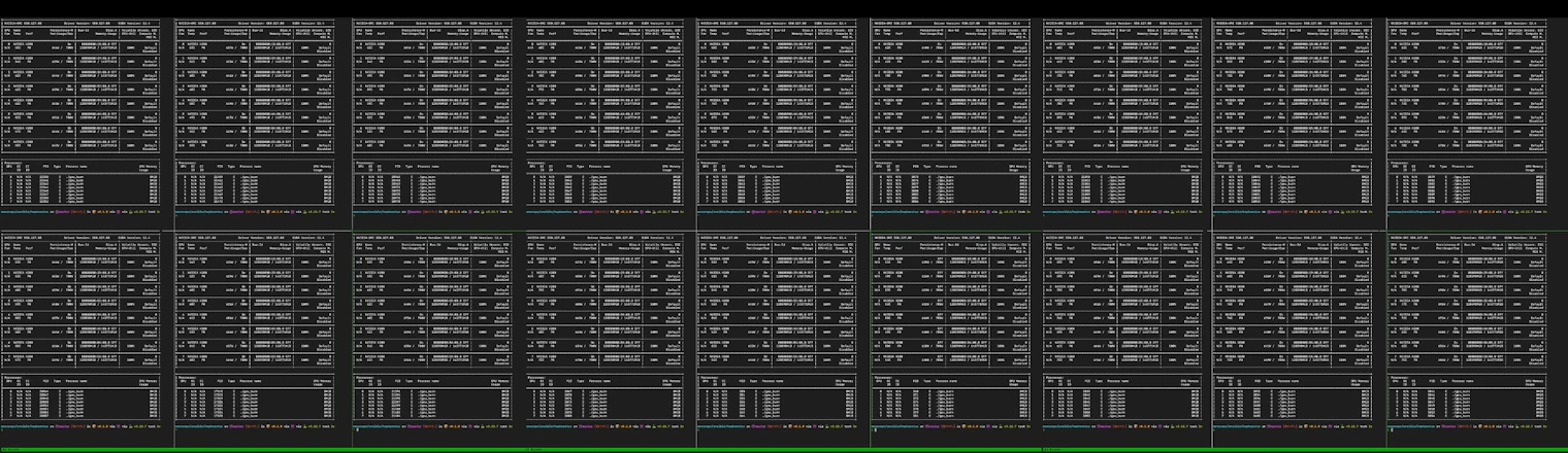 tmux for 18 nodes